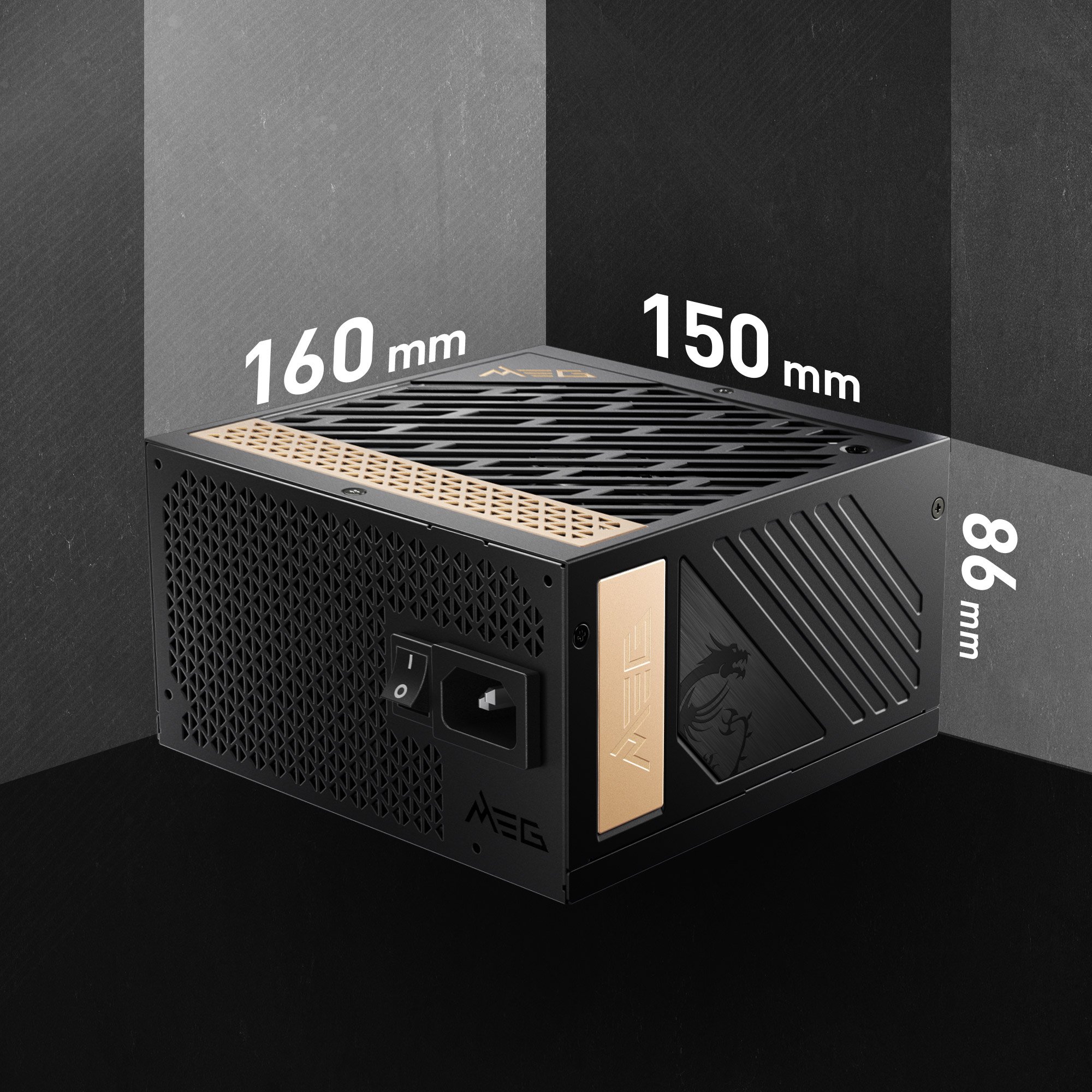 MSI - MEG Ai1300P PCIE 5.0, 80 PLATINUM Full Modular Gaming PSU 